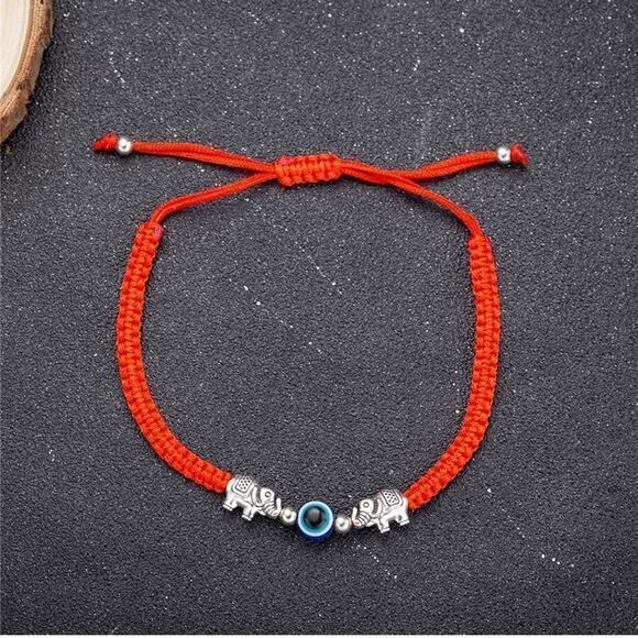 Elephant & Evil Eye Lucky Bracelet - Picture 6 of 6